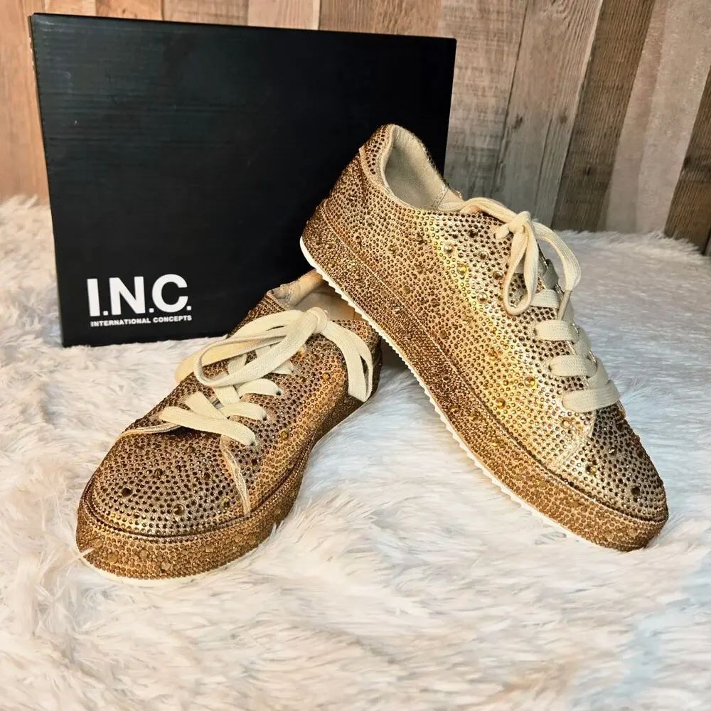 I.N.C. Lola Women's Gold Bling Sneakers Size 7